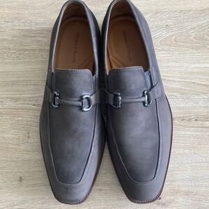 Johnston & Murphy Charcoal Leather Slip-Ons